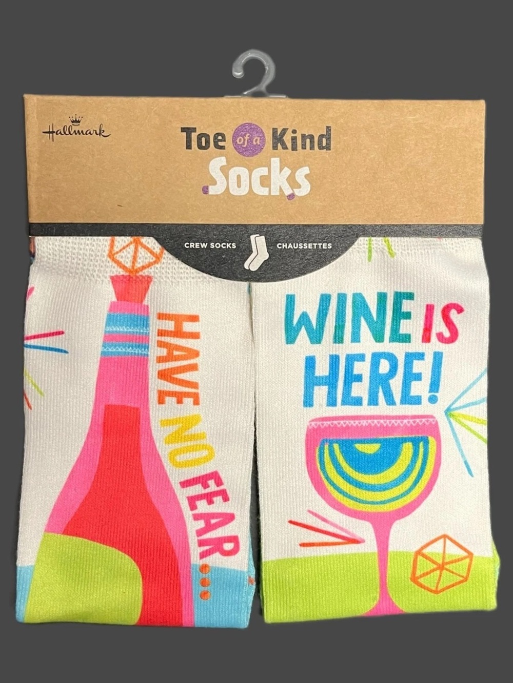 NWOT Hallmark Collection Socks "Have No Fear... Wine Is Here!"